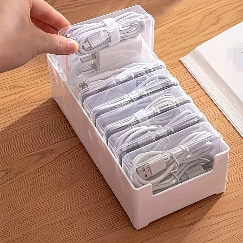 Desk Cable Organizer - Scatola Portacavi con 7 Scomparti Piccoli,