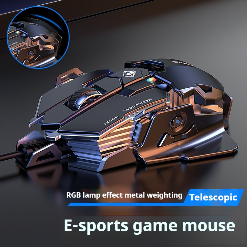 Mouse Bungee Holder - Mouse da gioco cablato EWEADN, RGB,