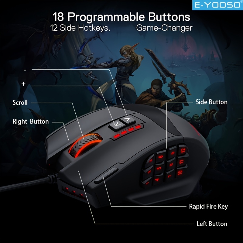 E-YOOSO Mouse da gioco cablato - Mouse Bungee Holder recensione e prezzo