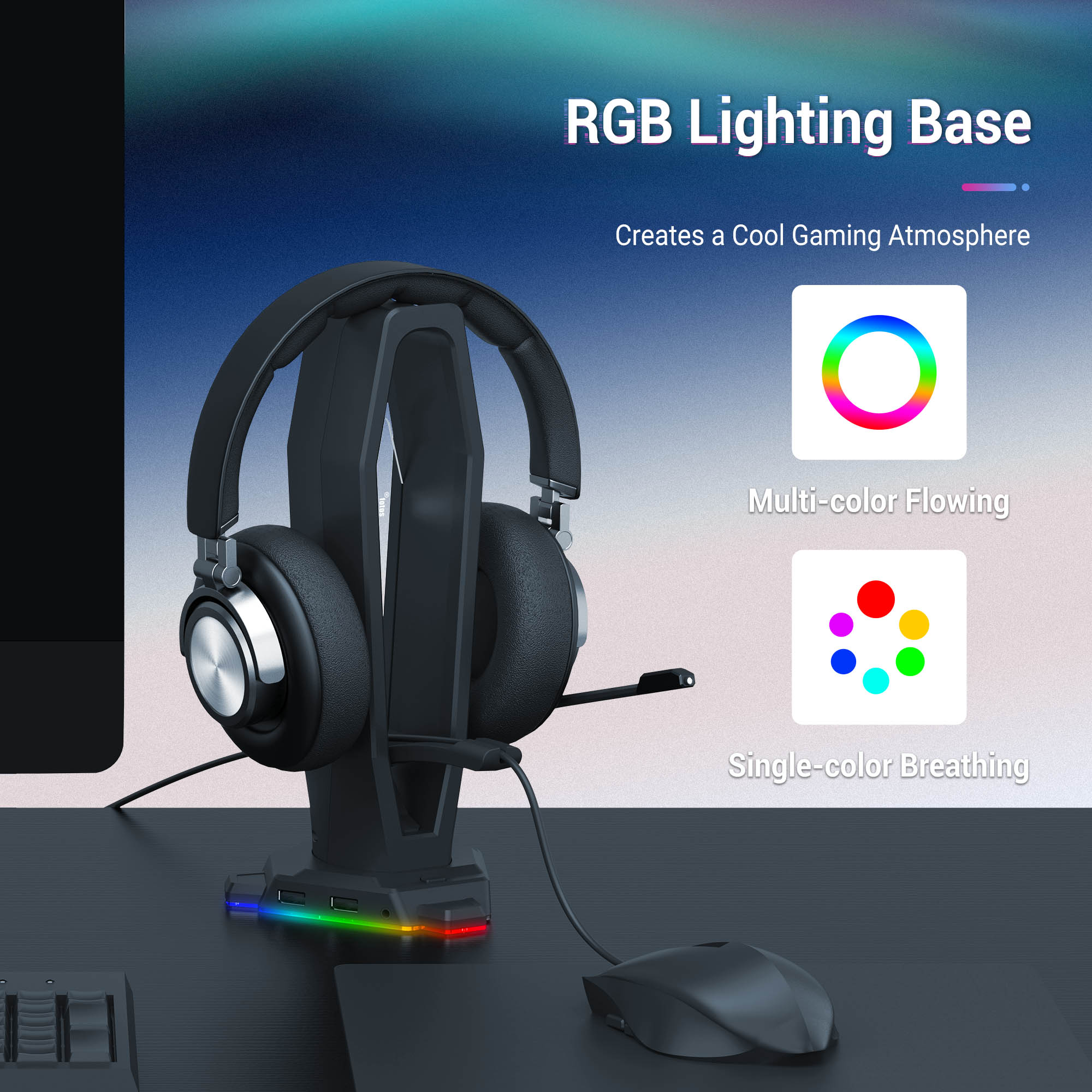 3 in 1 RGB Gaming Headset Hold - Mouse Bungee Holder recensione e prezzo