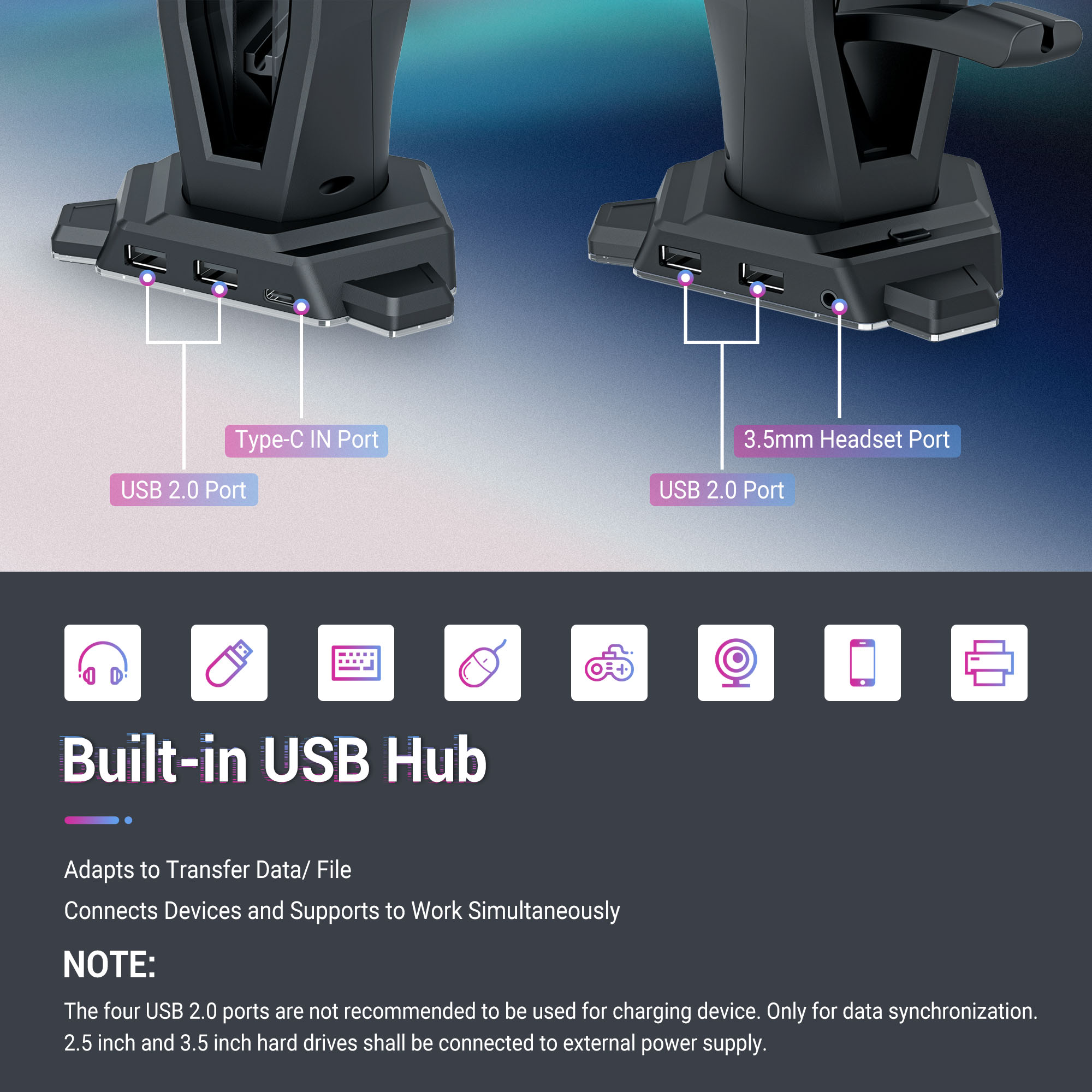 3 in 1 RGB Gaming Headset Hold - Mouse Bungee Holder recensione e prezzo